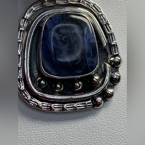 Silpada Vintage Rare Sterling Silver BOLD & BEAUTIFUL Sodalite Pendant & Collar - Picture 12 of 15